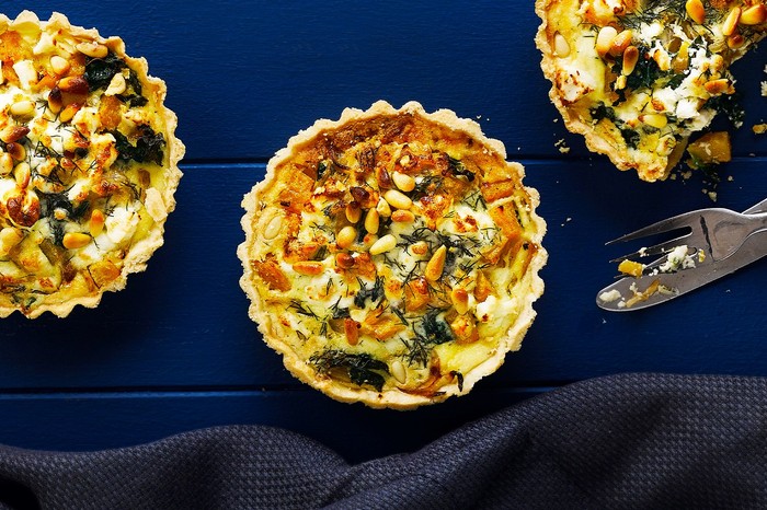 Squash, Kale and Caramelised Onion Tart Recipe With Feta Squash, Kale and Caramelised Onion Tart Recipe With Feta