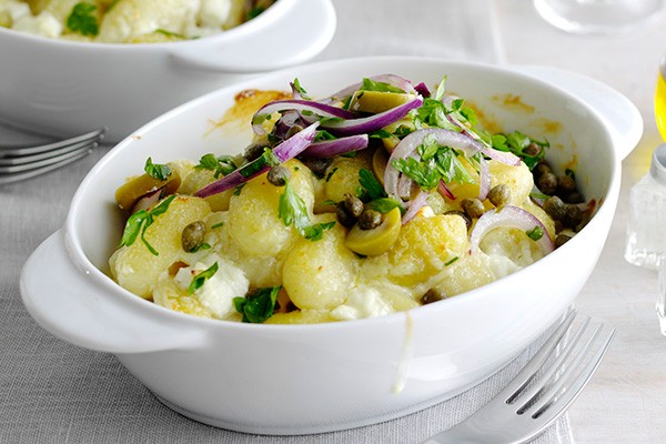 Quick Creamy Gnocchi with Caper Salad Recipe Quick Creamy Gnocchi with Caper Salad Recipe