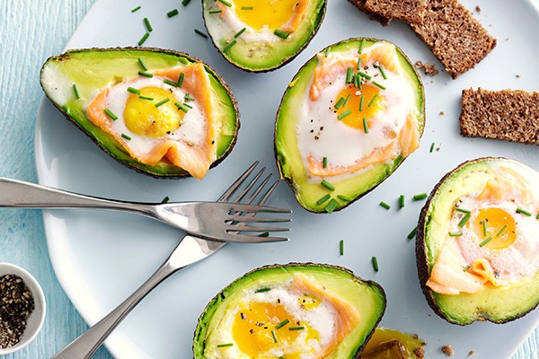 Baked avocado with smoked salmon and egg Baked avocado with smoked salmon and egg