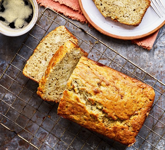 Banana bread Sliced banana bread loaf