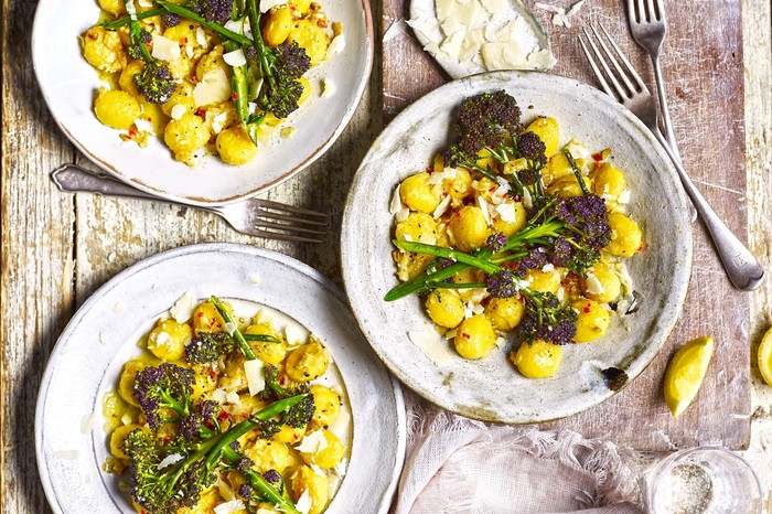 Gnocchi With Broccoli Recipe Garlic butter gnocchi with crispy purple sprouting broccoli