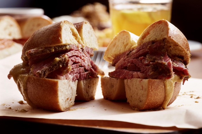 Monty's Deli salt beef bagel Monty's Deli salt beef bagel