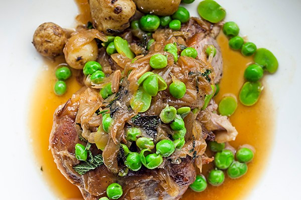 Slow-Cooked Lamb Recipe with Peas, Broad Beans and Mint Slow-Cooked Lamb Recipe with Peas, Broad Beans and Mint