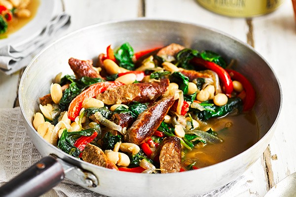 Merguez Sausage Recipe With Cannellini Beans and Spinach Merguez Sausage Recipe With Cannellini Beans and Spinach