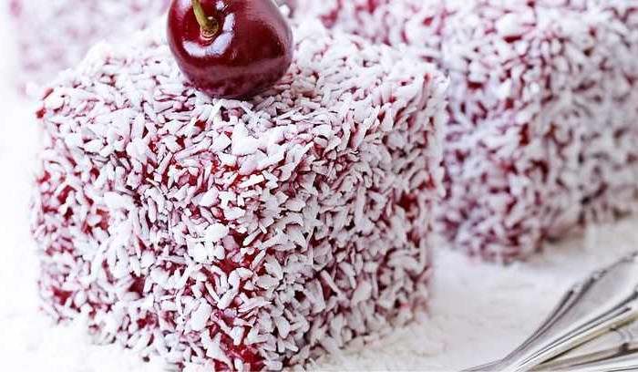 Cherry and Coconut Lamingtons Recipe Cherry and Coconut Lamingtons Recipe