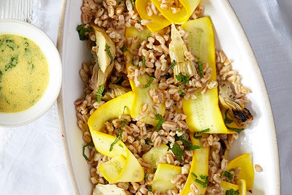 Artichoke, Courgette and Farro Salad with Lemon Recipe Artichoke, Courgette and Farro Salad with Lemon Recipe