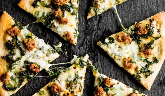Smoky sausage and kale pizza Smoky sausage and kale pizza