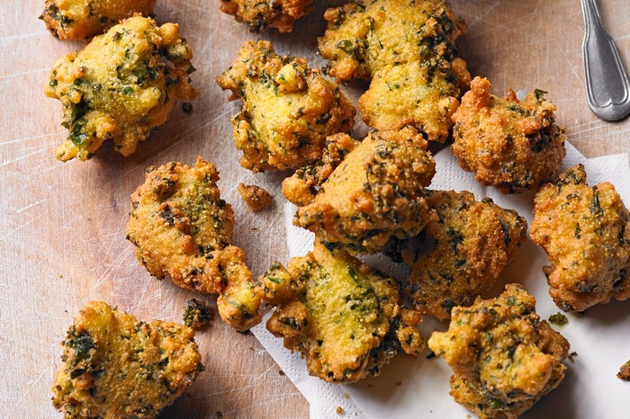 Kale hush puppies recipe with lemon aïoli Kale hush puppies with lemon aïoli