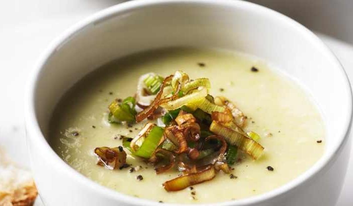 Leek and potato soup with frizzled leeks recipe Leek and potato soup with frizzled leeks recipe