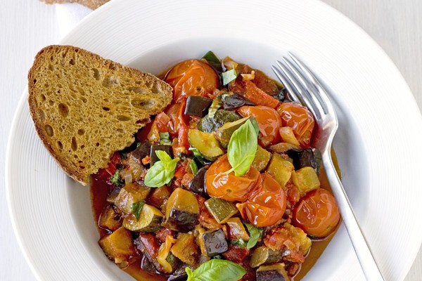 Easy Ratatouille Recipe Ratatouille with crisp garlic sourdough