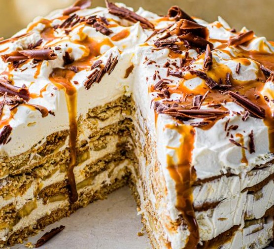 Banoffee fridge cake