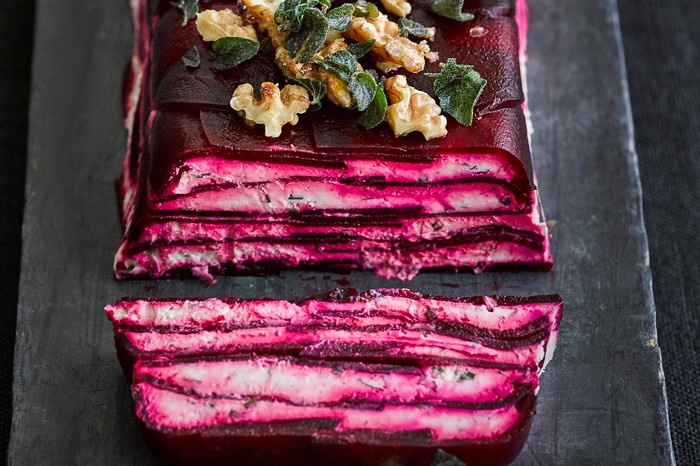 Vegetable Terrine With Beetroot And Goat's Cheese Vegetable Terrine With Beetroot And Goat's Cheese