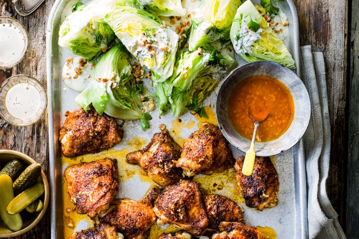 BBQ Buffalo chicken Recipe with Salad and Ranch Dressing BBQ Buffalo chicken Recipe with Salad and Ranch Dressing