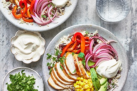 20 mood-boosting recipes Chicken burrito bowl