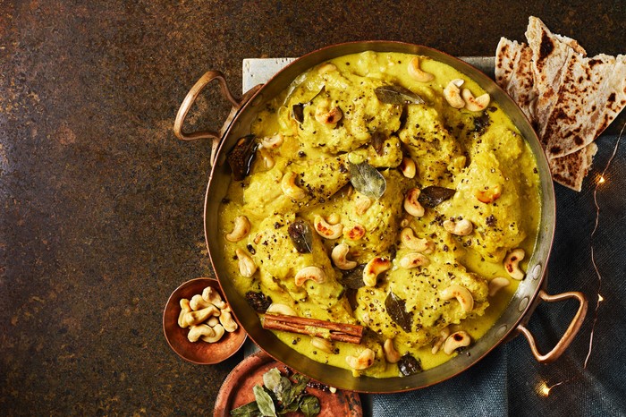 Keralan Chicken Curry Recipe Keralan chicken curry in a serving dish