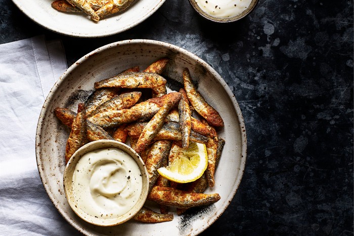 Devilled Whitebait with Roasted Garlic Mayo Devilled Whitebait with Roasted Garlic Mayo