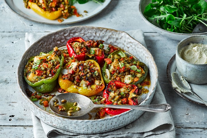 Halloumi-stuffed peppers Halloumi-stuffed peppers