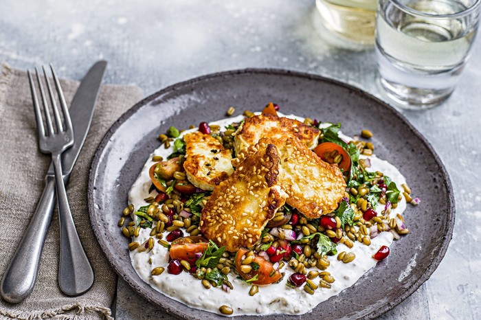 Sesame Halloumi Recipe With Tabbouleh Sesame Halloumi Recipe With Tabbouleh