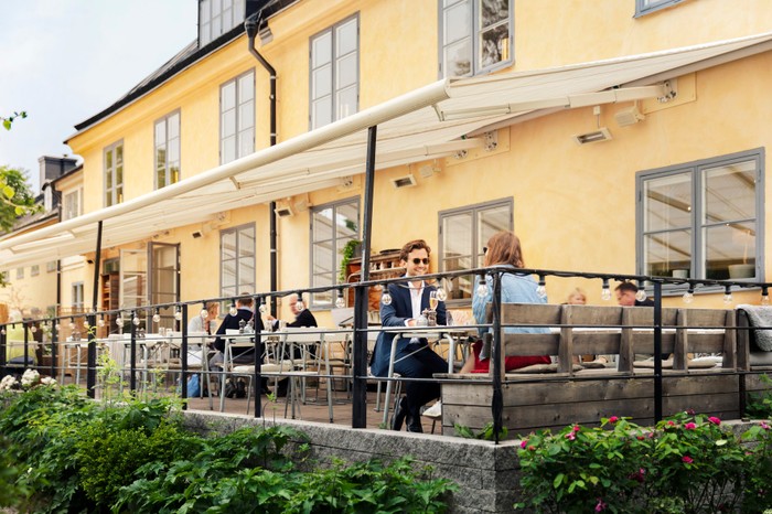 Hotel Skeppsholmen Stockholm Hotel Skeppsholmen Stockholm yellow building with terrace