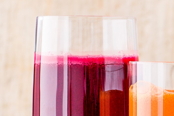 Detox juice A tall purple juice