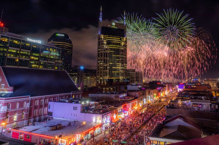 Nashville 4 July Celebrations A fireworks display over Nashville