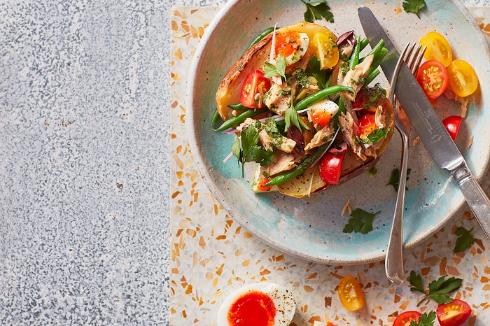 40 Dairy-Free Recipes Healthy Jacket Potato Topped with Tuna, Green Beans and Egg
