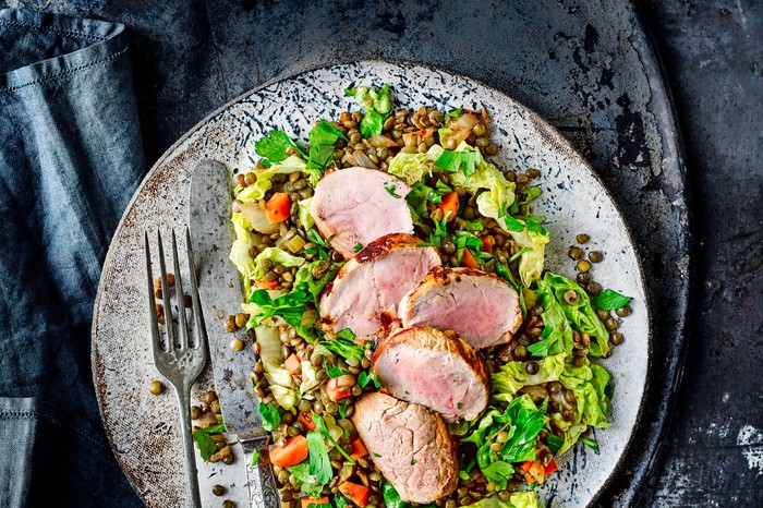 Pork Fillet Recipe with Lentils Pork Fillet Recipe with Lentils