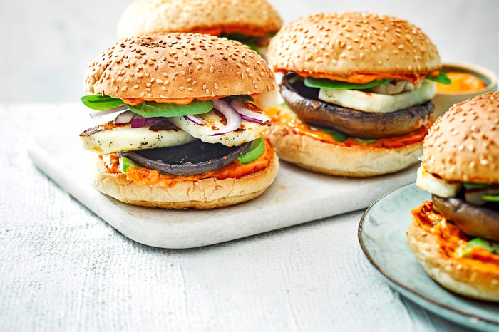 Vegetarian Burgers Mushroom and Halloumi Burger Recipe Mushroom and Halloumi Burger Recipe
