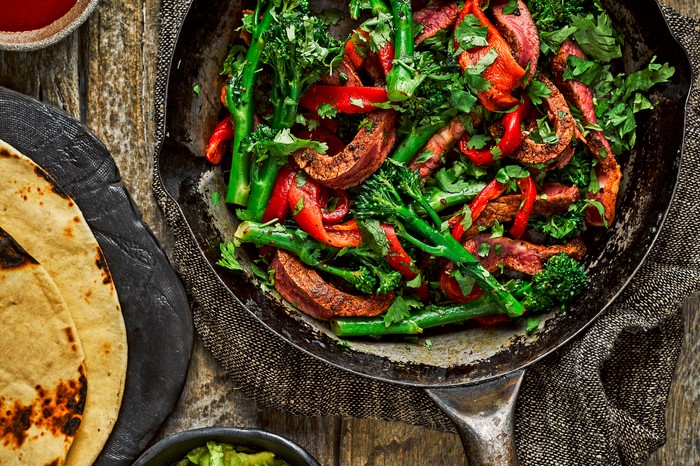 Sirloin Steak Fajitas Recipe with Broccoli