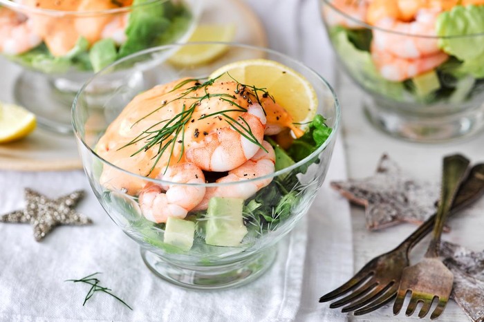 Harissa lime prawn cocktail