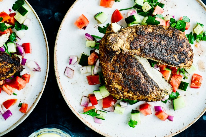 Ras El Hanout Chicken Recipe with Chopped Salad Ras El Hanout Chicken Recipe with Chopped Salad