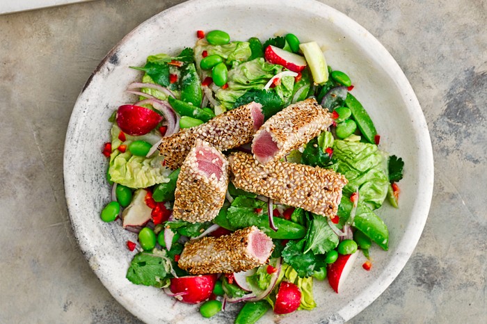 Sesame Crusted Tuna Recipe with Miso Dressing Sesame Crusted Tuna Recipe with Miso Dressing