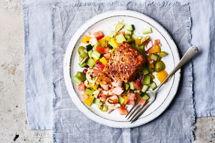 Chilli Salmon Recipe with Chopped Salad Chilli Salmon Recipe with Chopped Salad
