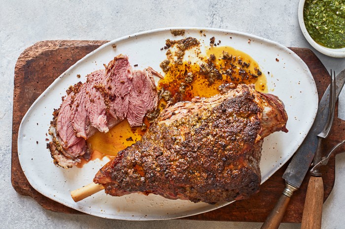 Roast Leg of Lamb Recipe with Caper Butter and Mint Sauce Roast Leg of Lamb Recipe with Caper Butter and Mint Sauce