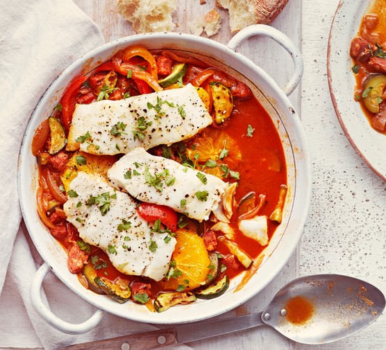 Spanish-style hake A hake and pepper dish