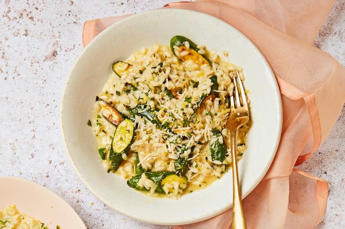 Courgette Risotto Recipe Courgette risotto with mint, lemon and parmesan