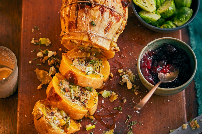Stuffed butternut squash with blue cheese and leeks Stuffed butternut squash with blue cheese and leeks