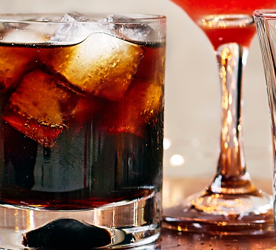 Black Russian Recipe A selection of Christmas cocktails lined up in a row