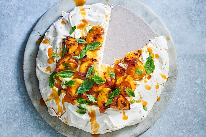 Peach Pavlova Recipe with Mascarpone Cream