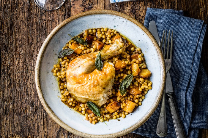 Chicken and Squash Recipe with Sage and Fregola Chicken and Squash Recipe with Sage and Fregola