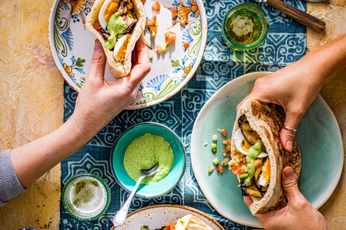 Sabich Recipe With Green Tahini Sabich with green tahini