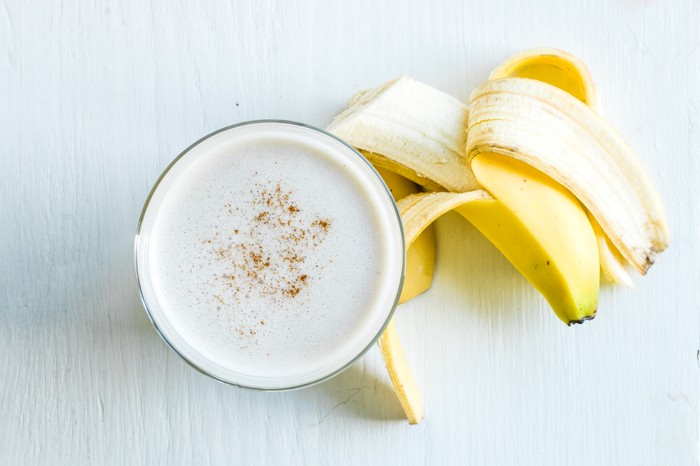 40 Dairy-Free Recipes Almond Milk and Banana Smoothie in a Glass