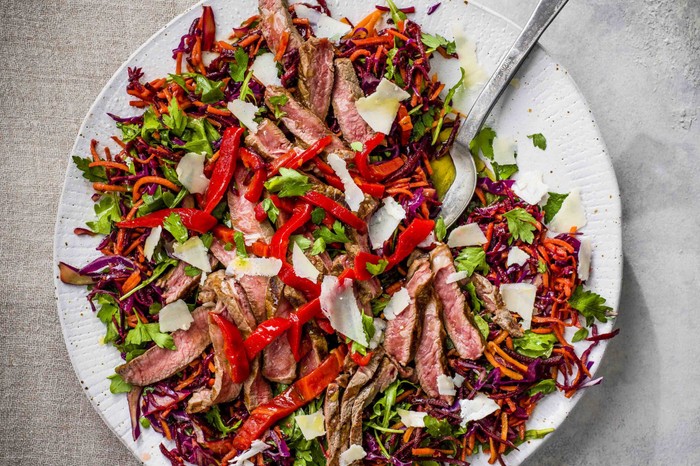 Steak Tagliata Recipe With Carrot Cabbage Slaw Steak Tagliata Recipe With Carrot Cabbage Slaw