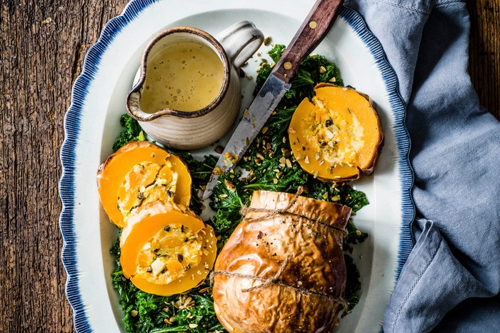 Stuffed Butternut Squash Recipe with Cider Cream Stuffed Butternut Squash Recipe with Cider Cream