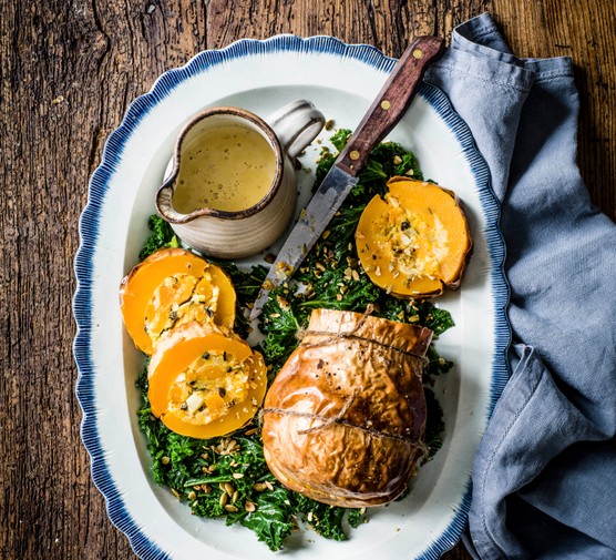 Stuffed Butternut Squash Recipe with Cider Cream Stuffed Butternut Squash Recipe with Cider Cream