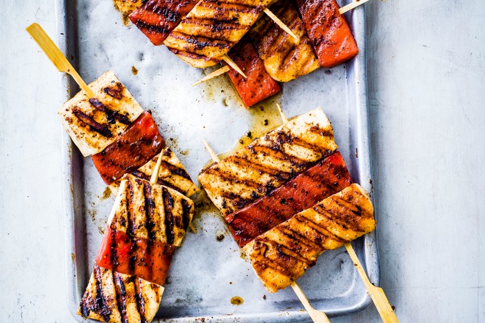Halloumi Skewers Recipe with Watermelon Halloumi Skewers Recipe with Watermelon