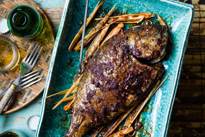 Whole Sea Bream Recipe Whole chilli and lemongrass sea bream